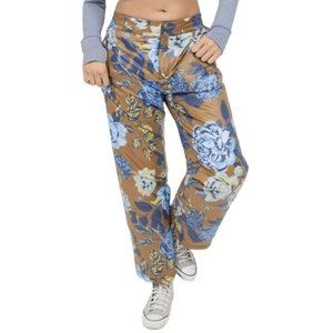 Offline by Aerie Puff Pants Brown Floral Ski Lodge Cabin Bottom